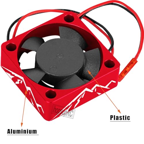 Heatsink High Speed Motor Cooling Fan 28000RPM,30MM Heat Sink with 4.8-8.4V Cooling Fan Upgrades Part for 1/10 1/8 Brushless Motor RC Car 36 42 Series 3660 3650 3670 540 F540 550.Red - color: Red(2PCS)