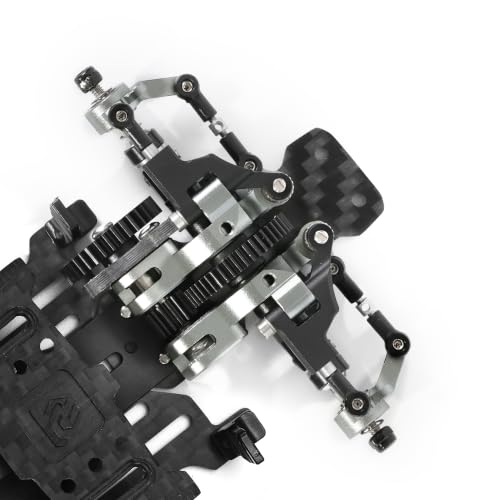 RC Car Frame, 1/24 1/28 TG Racing Carbon Fiber Assembled Mini Rear Drive RWD Drift Racing Car Frame Body Kit with Tools DIY Parts (Black) - color: H.black