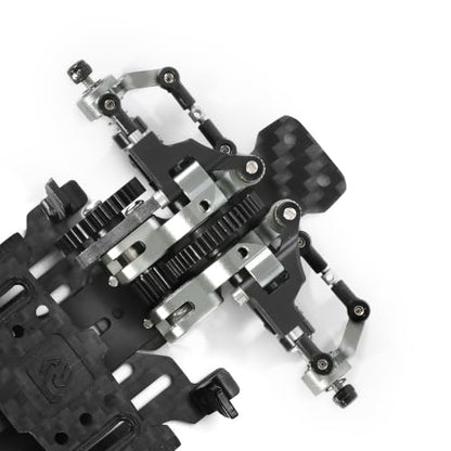RC Car Frame, 1/24 1/28 TG Racing Carbon Fiber Assembled Mini Rear Drive RWD Drift Racing Car Frame Body Kit with Tools DIY Parts (Black) - color: H.black