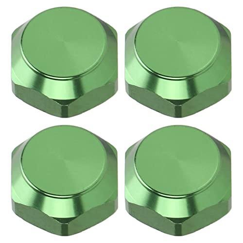 RC Car Wheel Nuts, Aluminum Alloy Universal hex Nuts 17mm Outer Diameter 4-piece Set for Off-Road Racing hobbyist Maintenance and 1/8 Scale RC Enthusiasts - color: Green