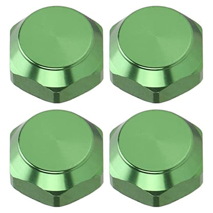 RC Car Wheel Nuts, Aluminum Alloy Universal hex Nuts 17mm Outer Diameter 4-piece Set for Off-Road Racing hobbyist Maintenance and 1/8 Scale RC Enthusiasts - color: Green
