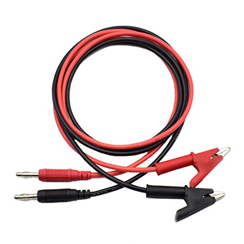 2Pcs 4mm Banana Plug to Alligator Clip Test Lead Wire Cable Set 14AWG for Multimeter Oscilloscope 3 Feet - size: 3Ft