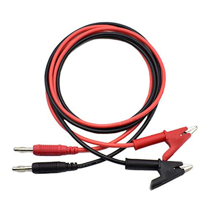 2Pcs 4mm Banana Plug to Alligator Clip Test Lead Wire Cable Set 14AWG for Multimeter Oscilloscope 3 Feet - size: 3Ft