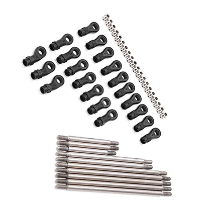 SUNGOOYUE RC Metal Link Tie Rod Pull Rod Set, Stainless Steel Wear Resistant Firm Deformation Resistant with End Ball Set, for 1 10 RC Car 324mm Wheelbase