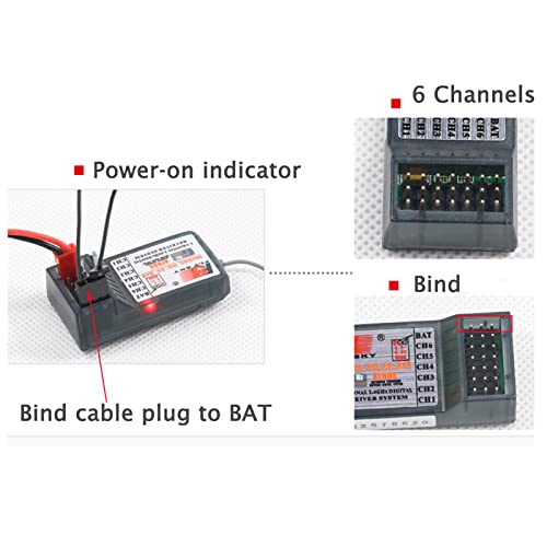 FS-R6B 2.4G 6 Channel Receiver Radio Model Remote Control Receiver for RC Car FS-i10,FS-i8,FS-i6X, FS-i6,S-TH9X,FS-T6,FS-CT6B,FS-T4B, FS-GT2,FS-GT2E,FS-GT2F,FS-GT2G,FS-GT2B,FS-GT3B