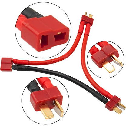 2Pcs HIRCQOO RC Car Serial Series Cable Adapter Compatible with XT90 Large Tamiya Traxxas EC5 XT60 EC3 T Plug for RC Truck Boat Lipo Battery ESC (T Plug) - style: T Plug