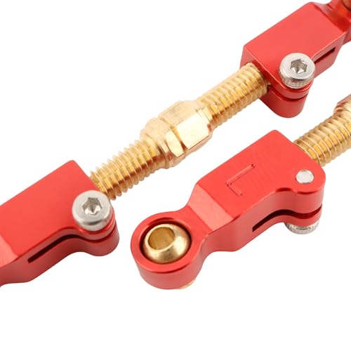 2 Pieces H14BM Upgrade Steering Linkage RC Car Accessories Adjustable Pull Rod Linkages Arm Tie Rod,Replacement Spare Parts for 1/14 Scale H14BM 14210 JC14EP HP474 HP141S Trucks (Red)