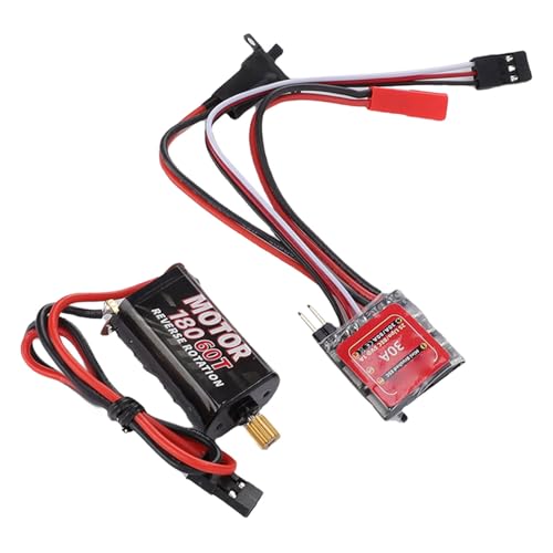Changor 30A Mini Brush ESC Powerful Brushed Electronic Speed Controller with Brake for 1/16 1/18 /24 RC Cars Boats Compact Design (60T) - size: 60T
