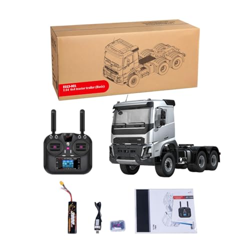 1/14 6x4 RC Heavy-Duty Cargo Tractor Truck, 2.4G Full-Proportional 2.5KM/H RWD RC Semi Truck with Lights, Remote Control Semi-Trailer Truck RC Construction Vehicle Gift -RTR - style: 1/14 6x4 RC TractorTruck