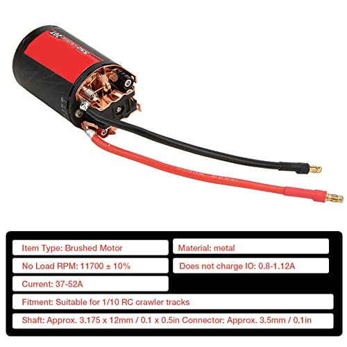 Dilwe RC Brushed Motor, 5-Slot 550 0.50 Wire 20T Brushed Motor RC Motor Part Compatible with 1/10 RC Crawler