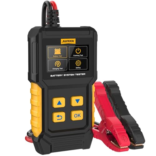 AUTOOL BT360 Battery System Tester, Car Battery Tester DC Charging Cranking Test 100-2000 CCA, 2.4" Color LCD Battery Monitor, Digital Auto Analyzer for Vehicle Truck Motorcycle
