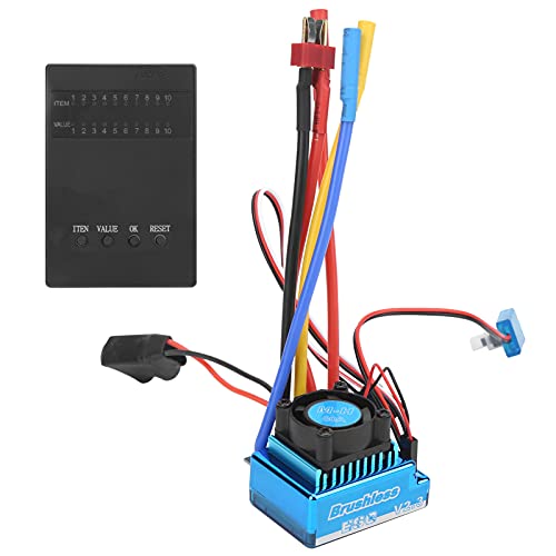 SUNGOOYUE 80A ESC&Programmer Card Kit, 80A Brushless Electric Speed Controller with Programmer Card for 1/10 1/12 Remote Control Car Crawler Boat