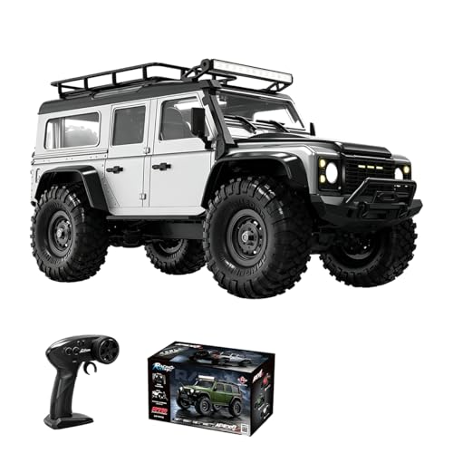 1/16 Scale RC Crawler 4WD, Full Proportional Remote Control Rock Crawler Truck with 9kg Metal Gear Servo & 12 LED Light Modes, Blue Body-on-Frame Off-Road Climbing Vehicle Hobby Toy Gift for Adults - color: R1603/Grey
