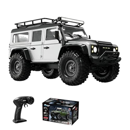 1/16 Scale RC Crawler 4WD, Full Proportional Remote Control Rock Crawler Truck with 9kg Metal Gear Servo & 12 LED Light Modes, Blue Body-on-Frame Off-Road Climbing Vehicle Hobby Toy Gift for Adults - color: R1603/Grey