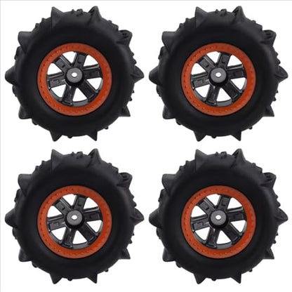 Compatible with Traxxas 104009 104001 for XLH 9125 1/10 RC Truck Upgrade Parts Accessories 4PCS Sand Snow Tire Wheels RC Assortment