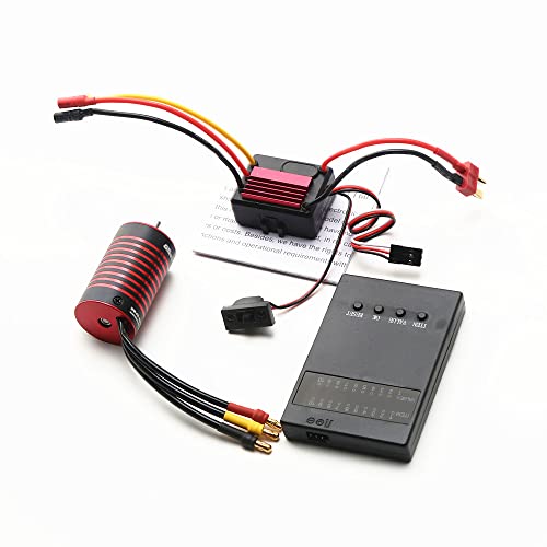 GoolRC Waterproof 2838 5800KV Brushless Motor & 35A Brushless ESC & Programming Card Replacement for 1/14 1/16 SCY HSP Trax4 HPI Remote Control Car Truck - size: 5800KV