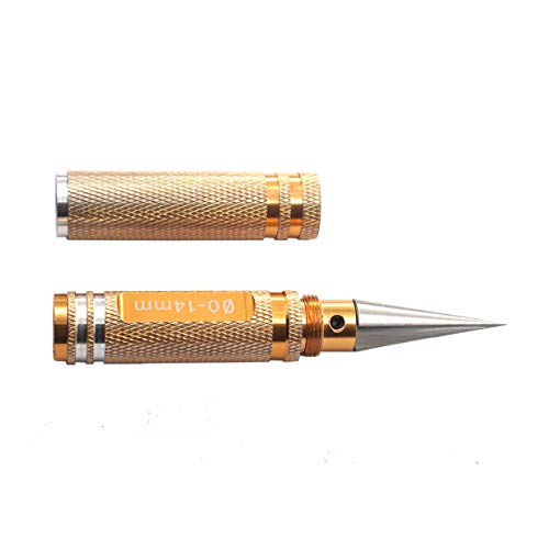 Universal 0-14mm Aluminum Alloy Expanding Hole Puncher Opener Reamer Tool Compatible with Traxxas Axial HSP Redcat Arrma HPI Tamiya RC Car Boat Body Shell (Gold)