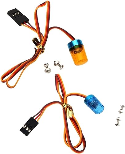 2PCS Ultra Bright LED Police Light Rotating Flash Alarming Strobe Lamp 5Modes for 1/8 1/10 1/14 RC Car Firefighting Ambulance Crawler Truck Lighting for CC01 D90 SCX10(Blue Yellow,9x15mm) - color: 9x15mm,Blue/Yellow