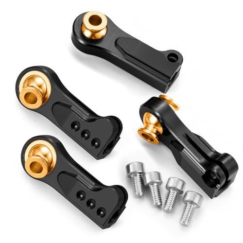 4PCS RC Linkage Rod Ends Metal Aluminum M4 Ball Joint Head M4 Link Linkage Rod End Balls Joint Head Set Compatible with Axial SCX10 II 90046 90047 D90 TRX4 RC Buggy Crawler Car Upgrades (Black) - color: Black