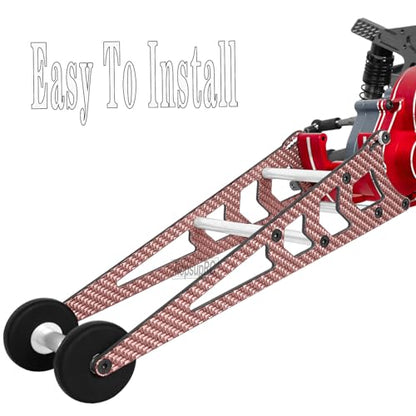 RC Carbon Adjustable Wheelie Bar Kit Tail Wheel Head up Wheel Upgrades Part for 1/10 Slash,Rustler,Bandit,Stampede VXL 2WD,Carbon Adjustable Wheelie Bar w/Mount Hops Up,Red - color: Red（upgrades Part）