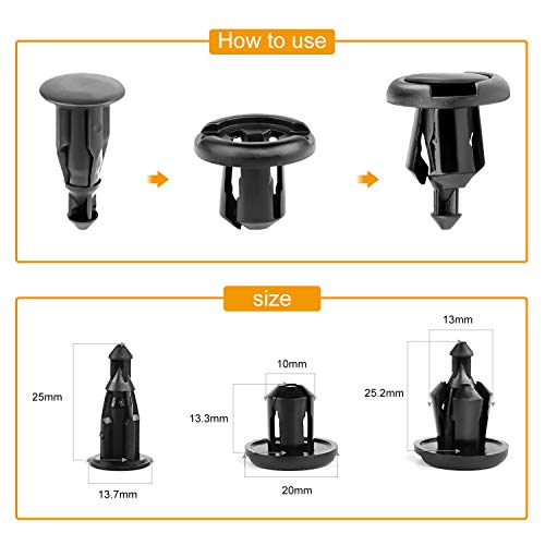 GOOACC GRC-08 Honda and Acura Fender Clips-91503-SZ3-003 40 Pcs Fastener Rivet Clips Nylon Bumper Automotive Furniture Assembly Expansion Screws Kit Auto Body 10mm-40PCS - color: 40Pcs 10mm Clips