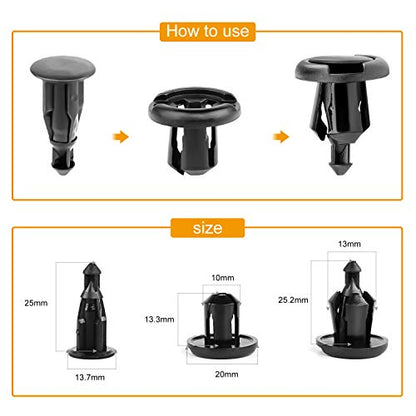 GOOACC GRC-08 Honda and Acura Fender Clips-91503-SZ3-003 40 Pcs Fastener Rivet Clips Nylon Bumper Automotive Furniture Assembly Expansion Screws Kit Auto Body 10mm-40PCS - color: 40Pcs 10mm Clips