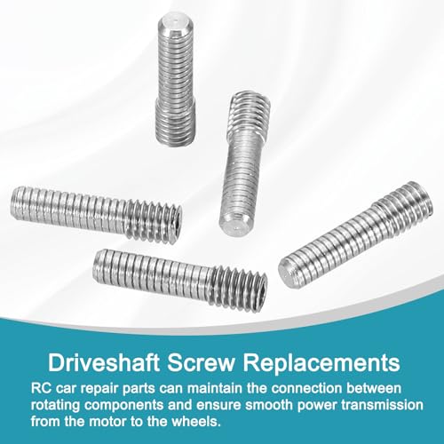 MECCANIXITY 5 Pack Driveshaft Screw Pins, M3x12x4.5mm Universal Stainless Steel Drive Shaft Screw Pins, RC Car Repair Parts for Electric Car/Truck Replacement - size: M3x12x4.5mm