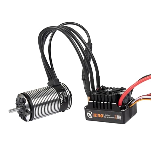 XC E3665 & E10 Sensored Brushless Motor and ESC Combo for RC Car,2-3S Lipo,IP67 Water Proof,Applicable to: 1/10 Short Course,Trucks,Monster - size: 3300KV+E10 No Connector