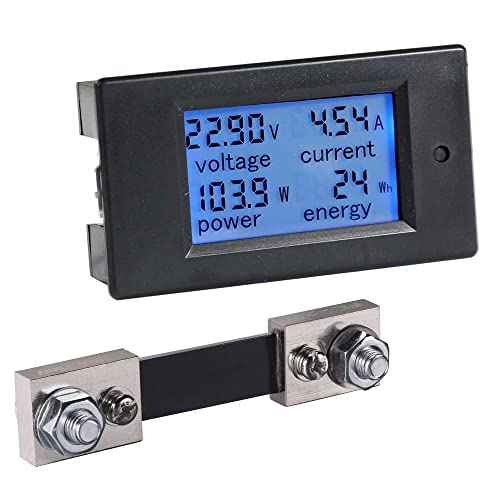 DC 8-100V 0-100A Amp Meter Voltmeter Battery Monitor with 100A Shunt | LCD Energy Monitor | Real-Time Power Monitoring | Solar, RV & DIY Projects