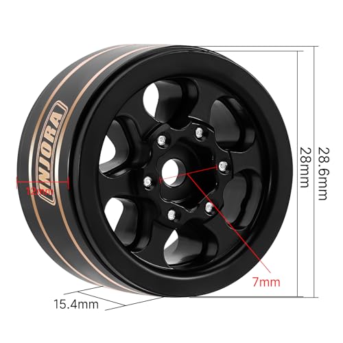 INJORA 1.0" Brass Beadlock Wheels for 1/24 1/18 RC Crawler Upgrade