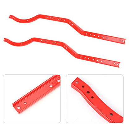 Universal Steel Chassis Frame Rails for AXIAL SCX10 RC Crawler - Red Color Set
