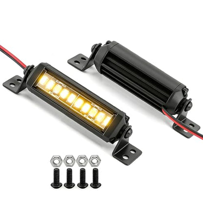 STMU Aluminum 10-LED RC Light Bar 2.16 Inch Roof Light Kit for 1/10 & 1/18 Scale RC Crawler Accessories Compatible with Axial SCX10 Traxxas TRX4 TRX4M Arrma Senton Redcat GEN7