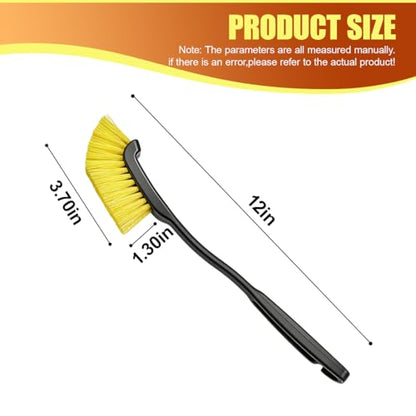 12 Inch Car Wheel Cleaning Brush, Long Handle Hard Bristle Automotive Crevice Detailing Cleaner, Universal Car Exterior Tire Gap Scrub Brush Tool for Vehicle and Home (2PCS) - size: 2PCS