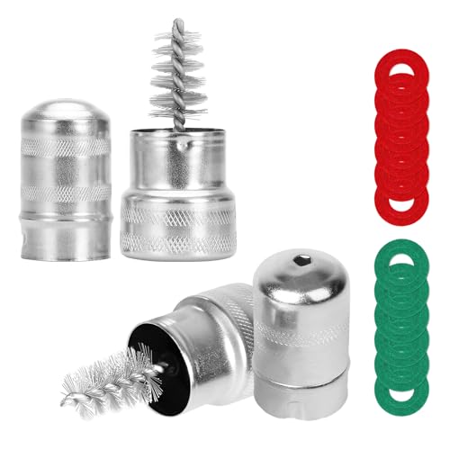 Battery Terminal Cleaner Kit, 2 Terminal Cleaning Brushes with 12 Anti-Corrosion Washers, Automotive Battery Wire Brush Tool Universal Accessories for Car Truck Marine Boat