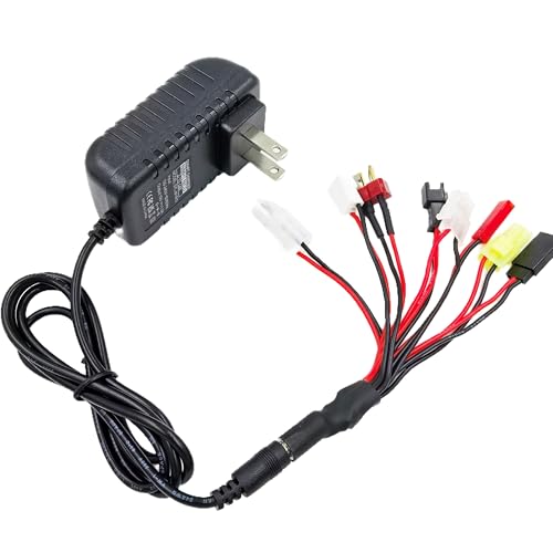 NiMH NiCd Battery Charger Universal RC Battery Charger for (2-10S) 4.8V 7.2V 8.4V 9.6V, RC Car Charger for Traxxas Battery Pack 2.4V-12V ,AC-DC Plug Charger, Airsoft Battery Packs
