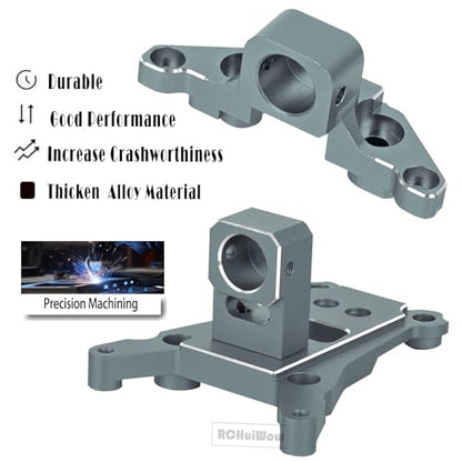 RC Chassis Brace Kit Upgrades Part for 1/10 Slash 4x4 LCG,Slash 4x4 LCG VXL,Rustler 4x4,Rustler 4x4 VXL,Alloy Aluminium w/Carbon Fibre Chassis Brace,Titanium - color: Titanium(1set)