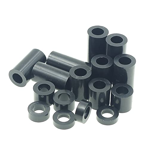 OD 11mm(0.433") ID 6.2mm(0.244") Plastic Unthreaded Spacers Assortment;Wall Plate spacers for M6 Screws;Clearance Spacers;Round Spacers;3mm to 25 mm Lengths(Black) - size: OD 11mm ID 6.2mm