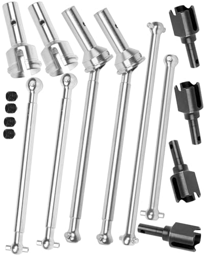 RC Axles Widen Driveshafts Upgrades Part for 1/8 Typhon 6S,Steel #45 Front Rear Drive Shafts,Center CVD Dogbone,Diff Outdrives,Silver - color: Silver(6pcs)