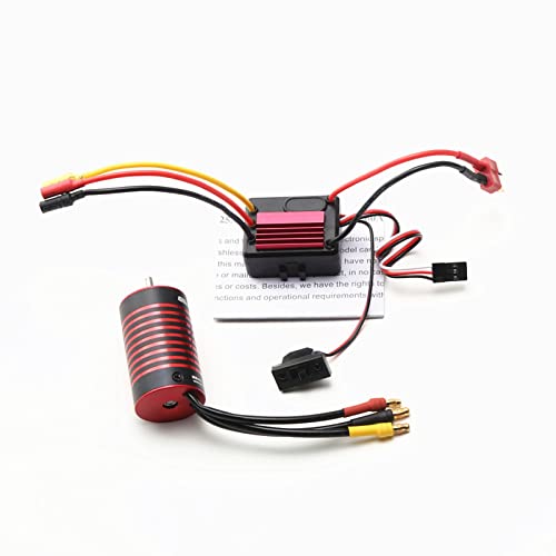 HUIOP 3200KV Brushless Motor, Waterproof 2838 3200KV Brushlessc Motor & 35A Brushless ESC Replacement for 1/14 1/16 SCY/HSP/Trax4/HPI Car Truck - size: 3200KV
