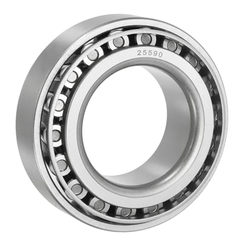 uxcell 25590/21 Tapered Roller Bearing Cone and Cup Set, 1.77" Bore x 3.27" OD x 1" Thick, Chrome Steel Taper Bearing Set, ABEC-3 - size: 25590/21