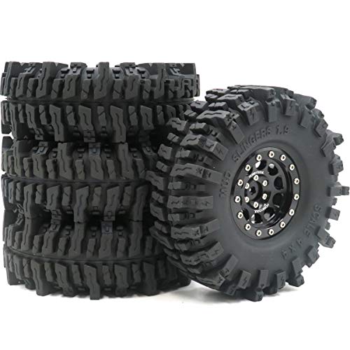 1.9 Beadlock wheels and tires 120mm Tall Soft Sticky 1.9 Mud Slingers T8 Tires & Aluminum Rims For RC 1/10 Crawler TRX4 SCX10 Gen8 Upgardes,HS700571