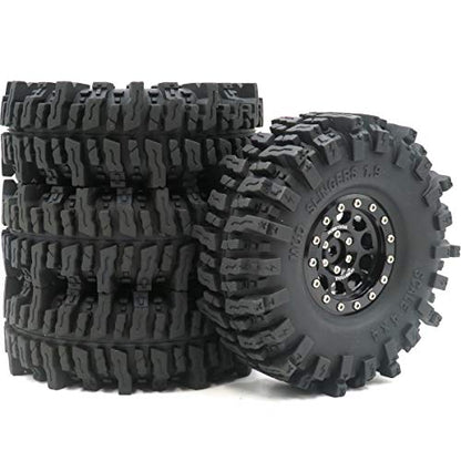 1.9 Beadlock wheels and tires 120mm Tall Soft Sticky 1.9 Mud Slingers T8 Tires & Aluminum Rims For RC 1/10 Crawler TRX4 SCX10 Gen8 Upgardes,HS700571
