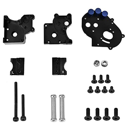 Globact Aluminum Transmission Case Gearbox with Aluminum Motor Plate and Arm Mounts Upgrade Parts for Traxxas Slash 2WD Rustler Stampede Bandit 1/10 RC Car (Replace of 3691) | Aluminum Gearbox Halves for Traxxas Slash 2WD Rustler Stampede Bandit F-150 (Re