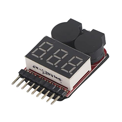 Lipo Battery Voltage Tester Low Voltage Alarm Buzzer Checker 2 in 1 RC Accessory for 1 8S Lipo Li ion LiMn Li Fe Batteries Plastic Shell Durable 3Pcs Set