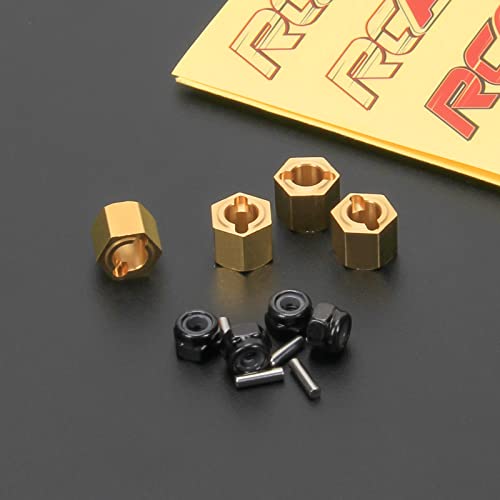 RCAWD for FMS FCX24 1/24 Upgrades, Thickened Brass Wheel Hex Hub Adaptors H7*6.2mm Parts Crawlers