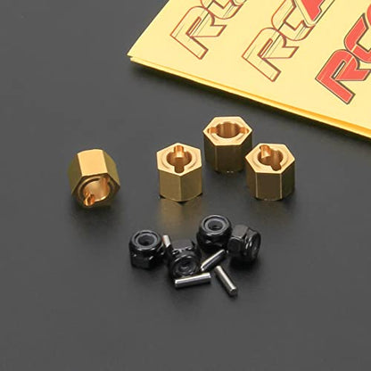 RCAWD for FMS FCX24 1/24 Upgrades, Thickened Brass Wheel Hex Hub Adaptors H7*6.2mm Parts Crawlers