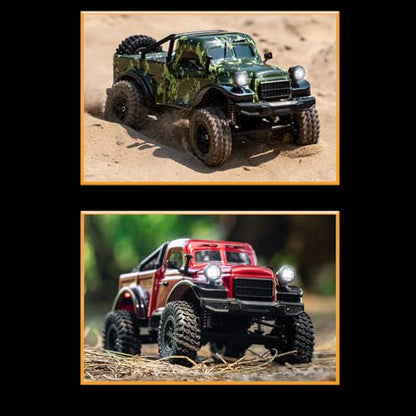 1/18 Scale RC Pickup Truck for Adult, 2.4GHz 4WD Off-Road Remote Control Drift Car, RC Rock Crawler with LED Lights, 12km/h High Speed & Waterproof ESC - color: Red, size: 1 Battery