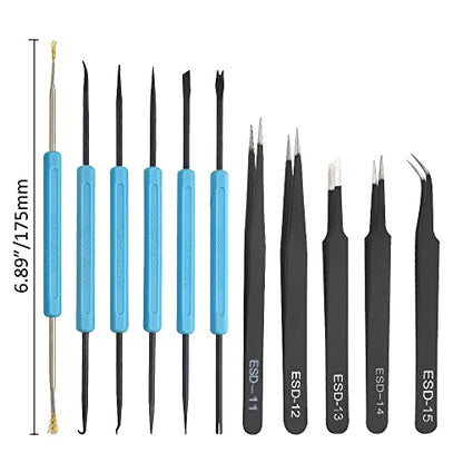 Professional Solder Assist Tool Solder Auxiliary Tool Double Sided Aid Repair Soldering kit with Wire Cutter for Soldering and Desoldering (12 Pieces) - size: 12Pack