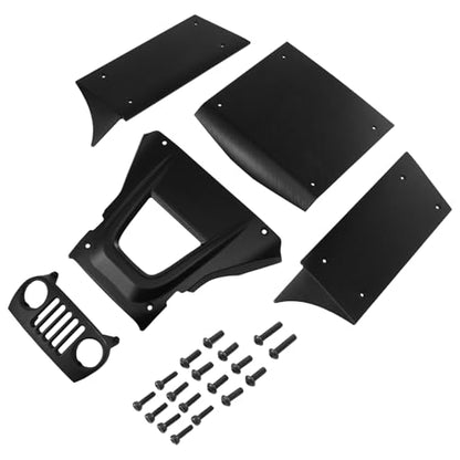 Aluminum Body Panels Kit for Vanquish H10 Optic Sparco H10 Optic Yokohama RTR 1/10 RC Crawler Upgrade Parts (Black) - color: Black