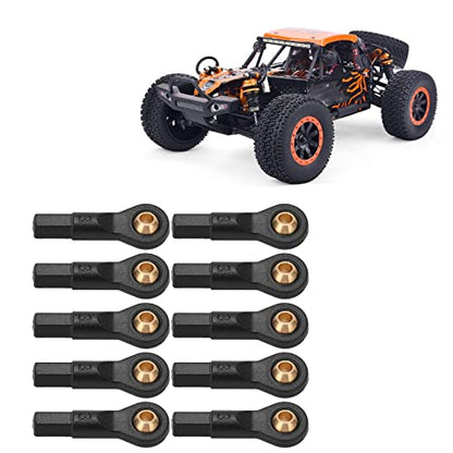 Alomejor 10pcs Rc Tie Rod End Adjustable Rc Ball Linkage Rod End Set 2.5mm Aperture Servo Links Tie Rod Set for 1/10 Rc Car